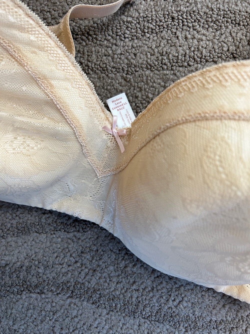 Cacique Modern Lace Covered Balconette  Beige Bra Size 38DDD - Picture 6 of 10